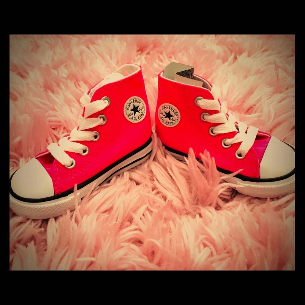 Hot pink infant converse high tops